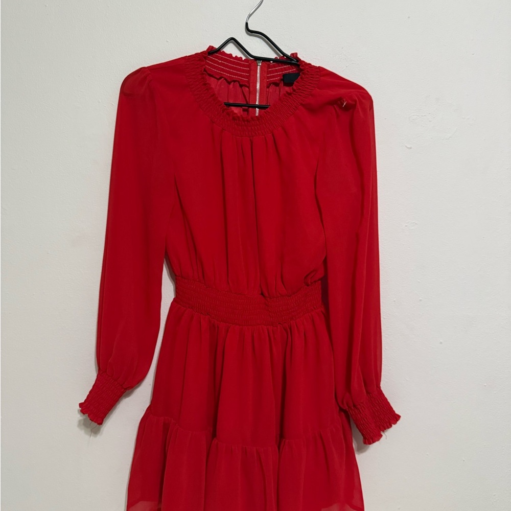 Long Sleeve Red Dress